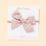 Peony Summer Stripe Headband Bow