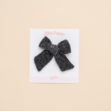 Black French Terry Bow Clip