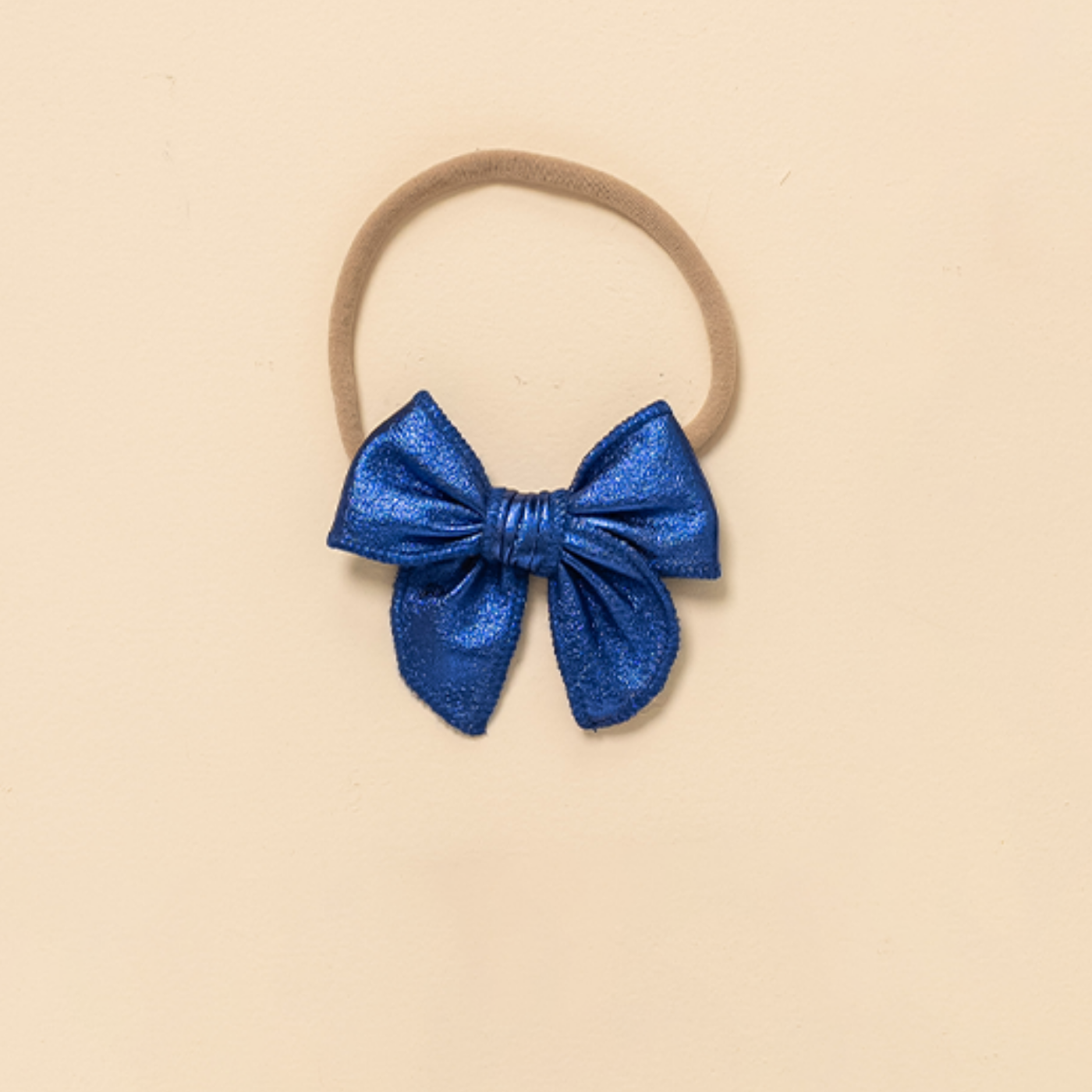 Blueberry Leather Headband Bow