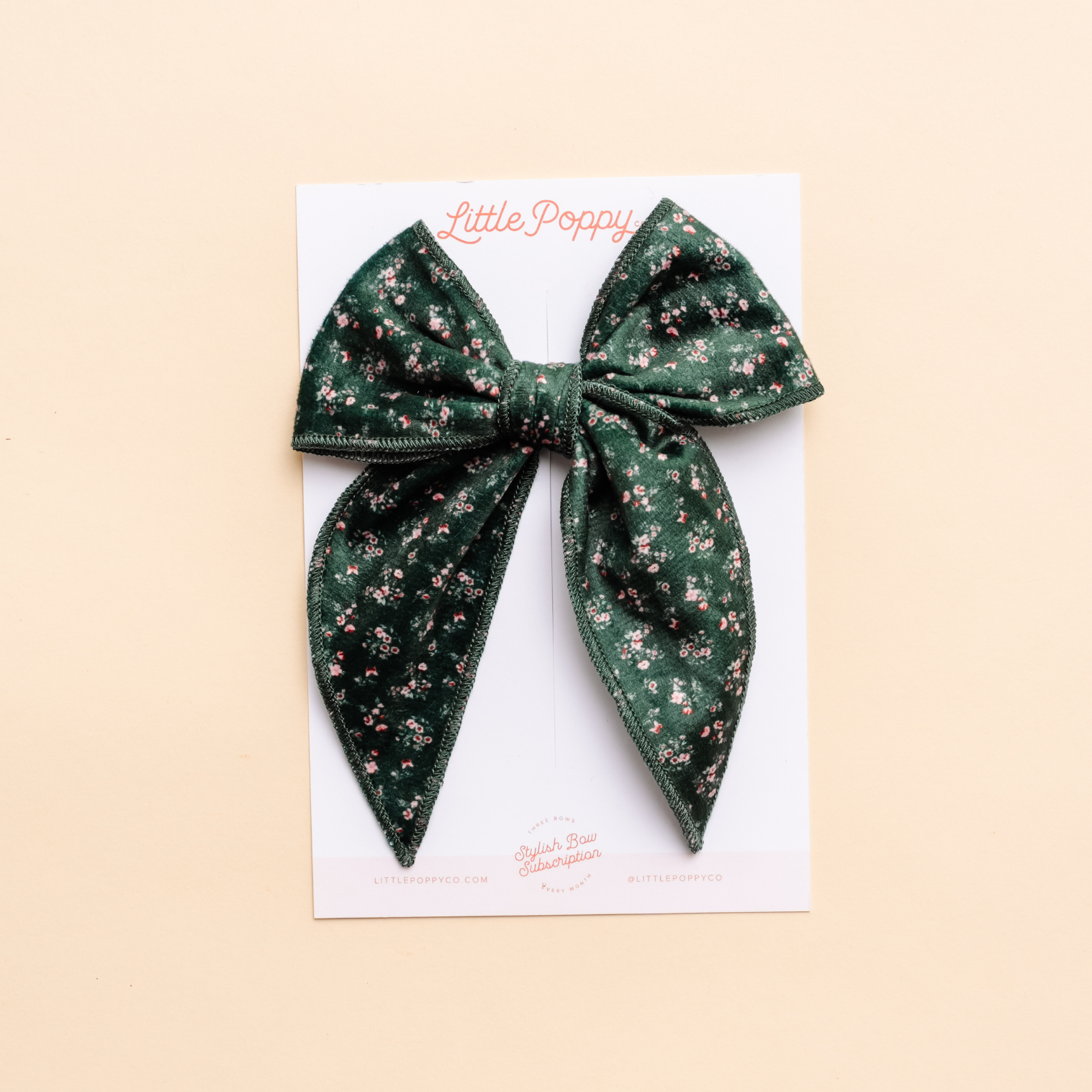 Pine Viola Floral Bow Clip