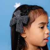 Black French Terry Bow Clip