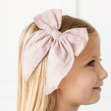 Dusty Mauve Spring Eyelet Bow Clip