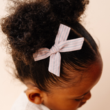 Peony Summer Stripe Bow Clip