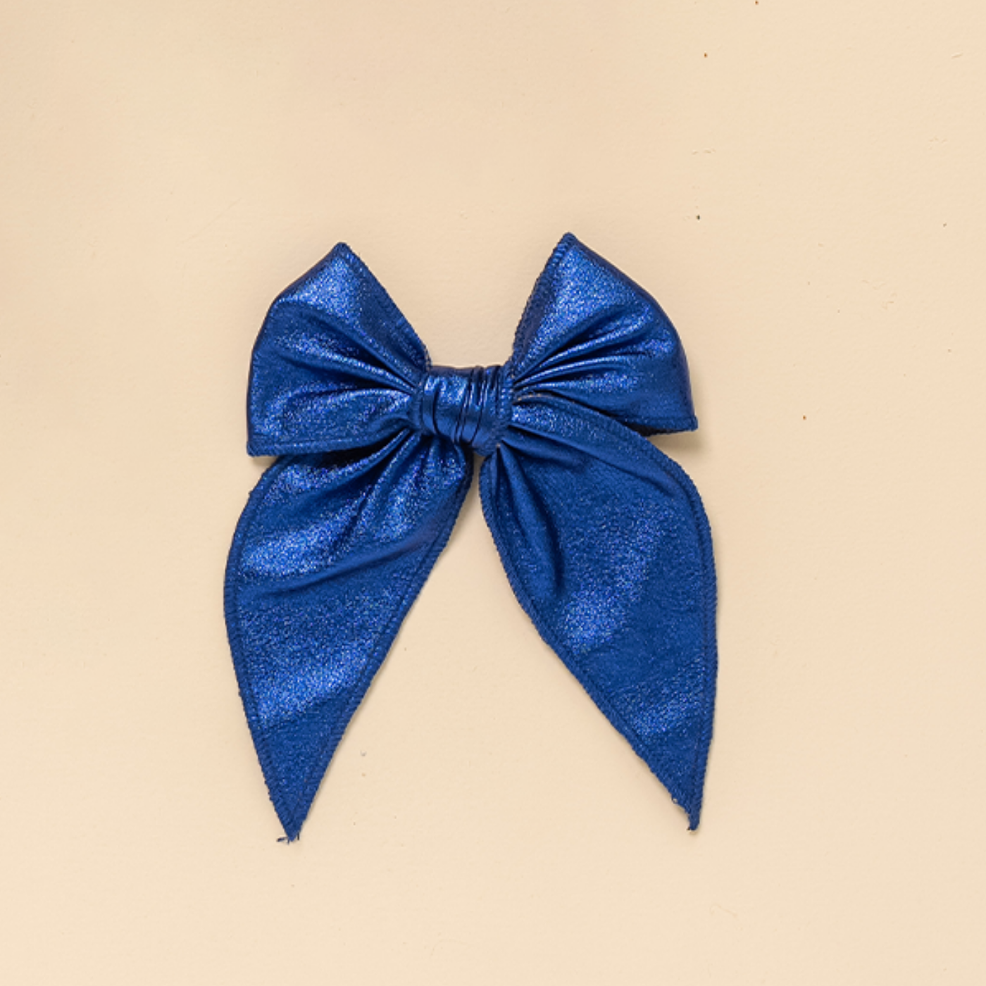 Blueberry Leather Clip Bow