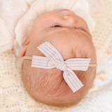 Peony Summer Stripe Headband Bow