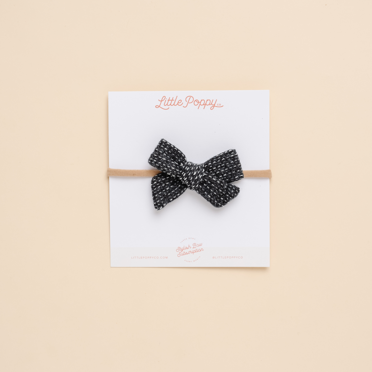 Black French Terry Headband Bow