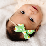 Lime Daisy Headband Bow