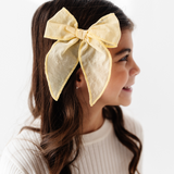 Sand Organza Bow Clip