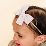 Peony Summer Stripe Headband Bow