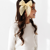 Sand Organza Bow Clip