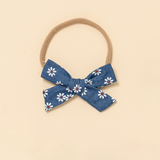 Denim Daisy Headband Bow