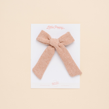 Pink French Terry Bow Clip