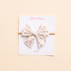 Ivory Viola Floral Headband Bow