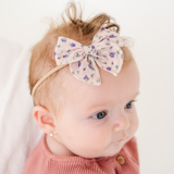 Beige Faye Floral Headband Bow