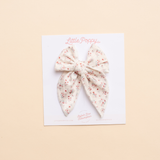 Ivory Viola Floral Bow Clip