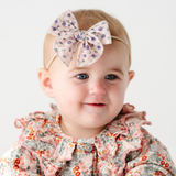 Beige Faye Floral Headband Bow