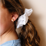 White Spring Chambray Midi Scrunchie