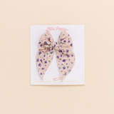 Beige Faye Floral Bow Clip