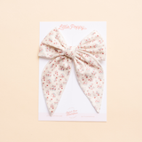 Ivory Viola Floral Bow Clip