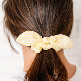 Citron Summer Stripe Knot Scrunchie