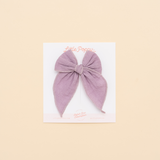 Purple Boxed Stitched Bow Clip