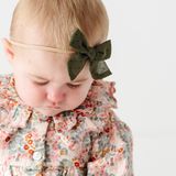 Olive Chiffon Dot Headband Bow