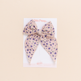 Beige Faye Floral Bow Clip