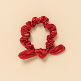 Ruby Leather Knot Scrunchie