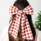 Holly Plaid Mama Bow Clip