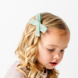 Fern Spring Knit Bow Clip