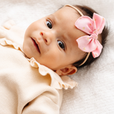 Pink Sparkle Hearts Headband Bow