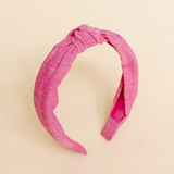 Magenta Spring Chambray Knot Headband