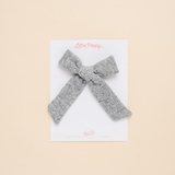 Gray French Terry Bow Clip