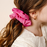 Magenta Spring Chambray Midi Scrunchie