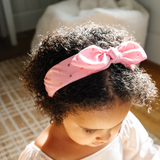 Pink Sparkle Hearts Tie Headband