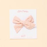 Pale Pink Dotted Jacquard Bow Clip