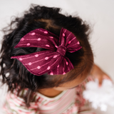 Maroon Dotted Jacquard Bow Clip