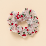 Flocked Cherry Midi Scrunchie