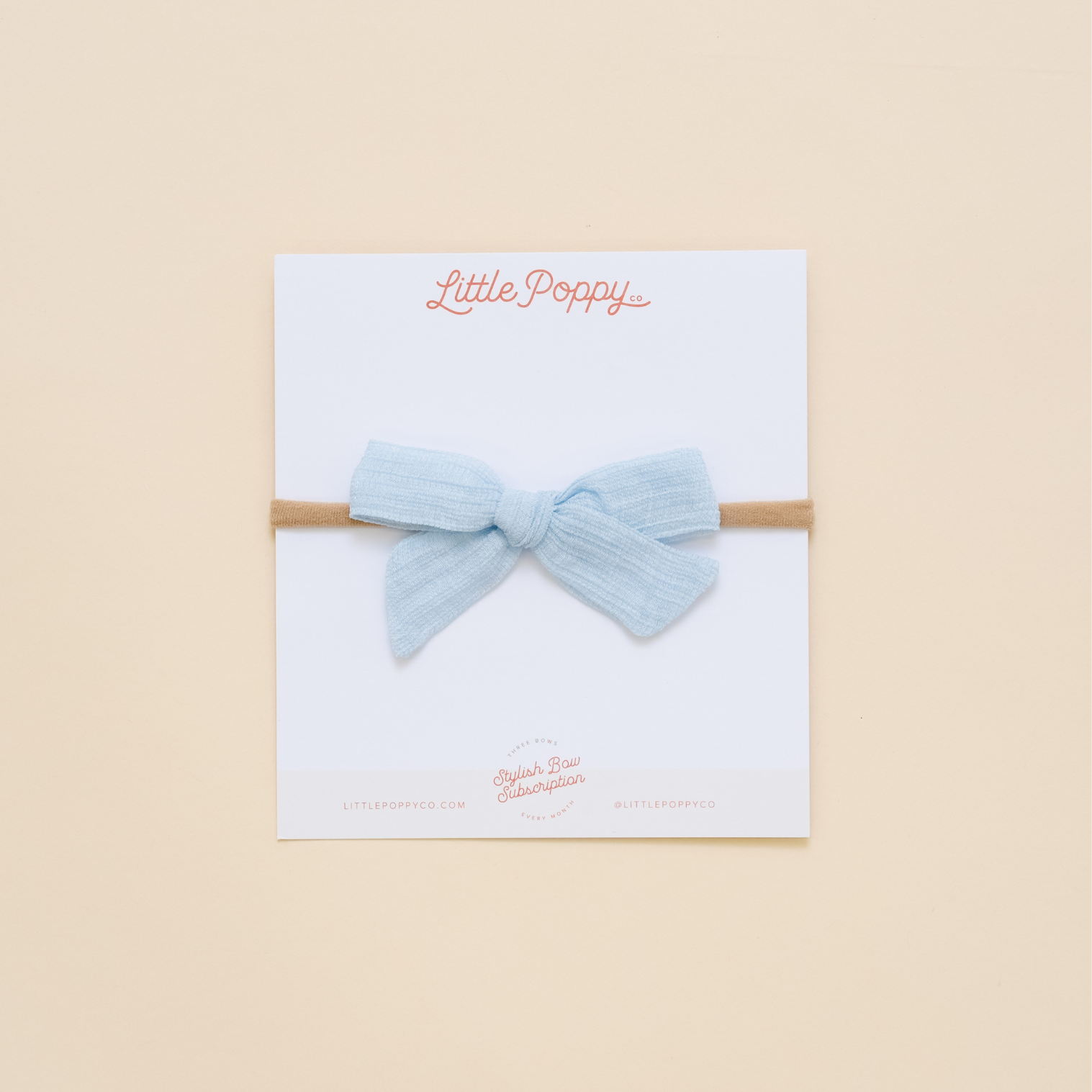 Pastel Blue Spring Dobby Headband Bow