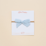 Pastel Blue Spring Dobby Headband Bow