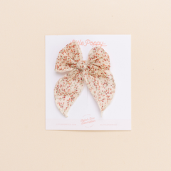 Cream Ella Floral Bow Clip