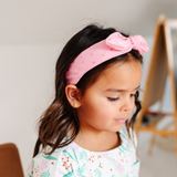 Pink Sparkle Hearts Tie Headband