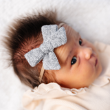 Gray French Terry Headband Bow