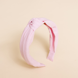 Pink Spring Chambray Knot Headband