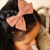 Redwood Dotted Jacquard Bow Clip