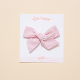 Pink Spring Chambray Bow Clip