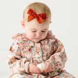 Pumpkin Chiffon Dot Headband Bow