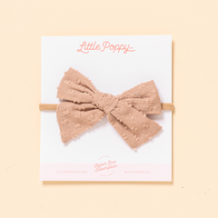 Beige Dotted Jacquard Headband Bow