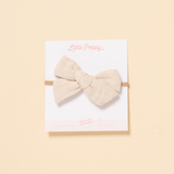 Ivory Chunky Gauze Headband Bow