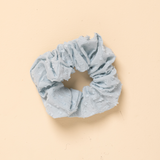 Pastel Blue Dotted Jacquard Midi Scrunchie